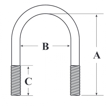 Bügelschraube feuerverzinkt M10 x 65 mm für Ø 1½"